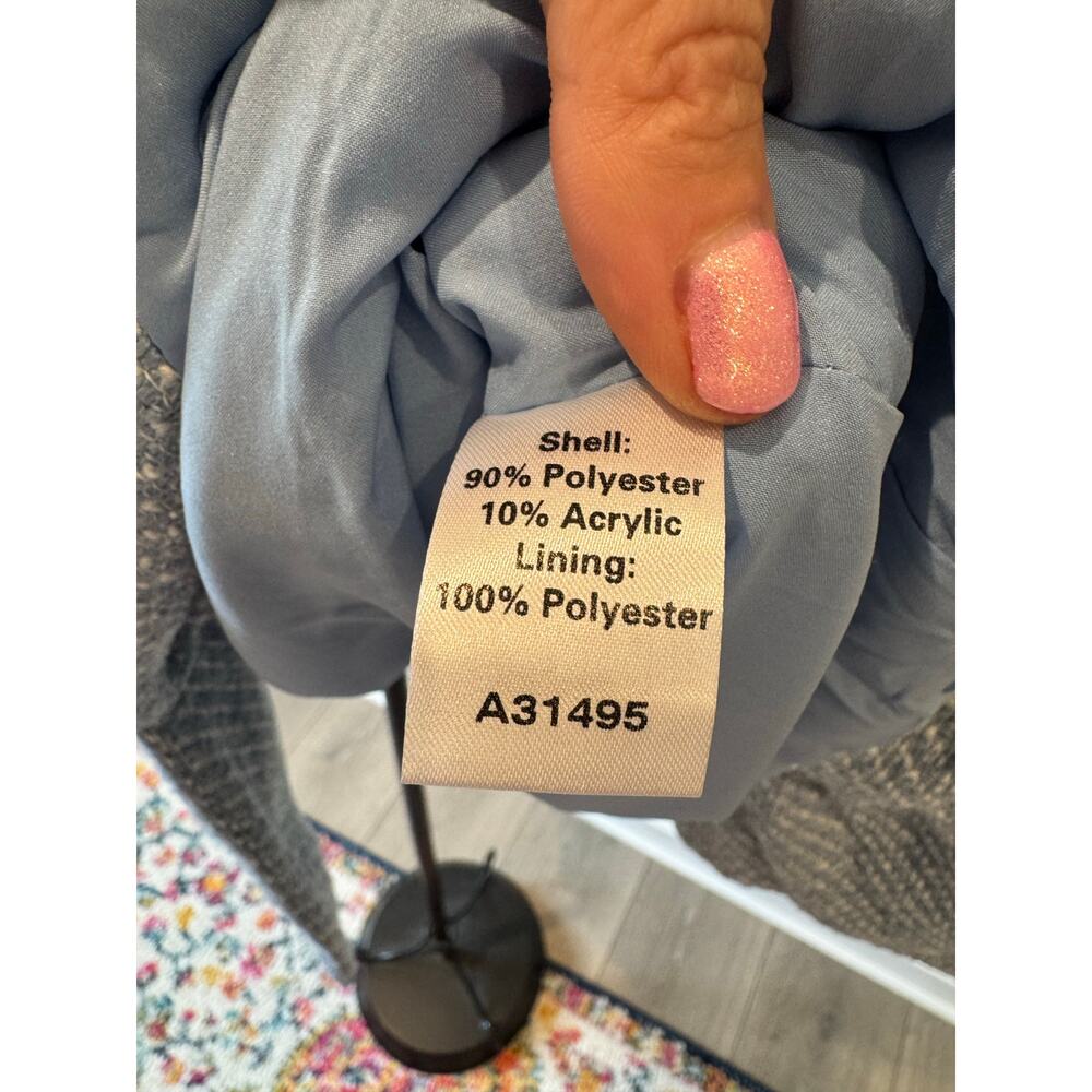 Appleseed’s Blue Textured Tweed Jacket Cropped Career Blazer Size 12 NWT - Picture 6 of 6